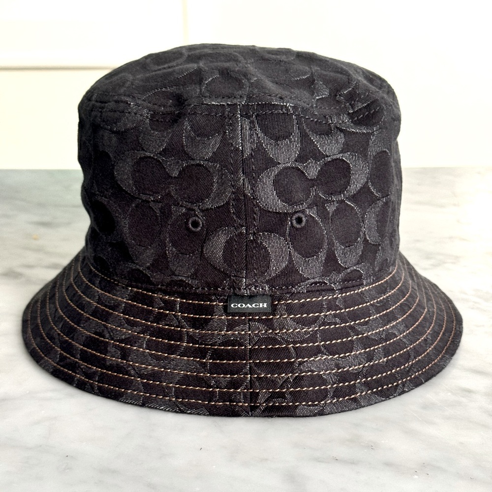 NWT Coach Signature Jacquard Denim Bucket Hat